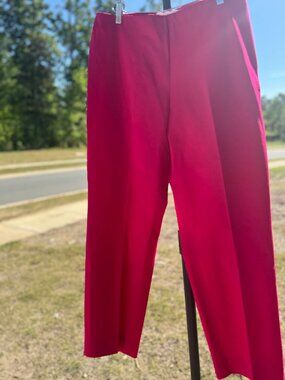 Doncaster Hot Pink Fuchsia Dress Pants Size 14 Cropped Ankle